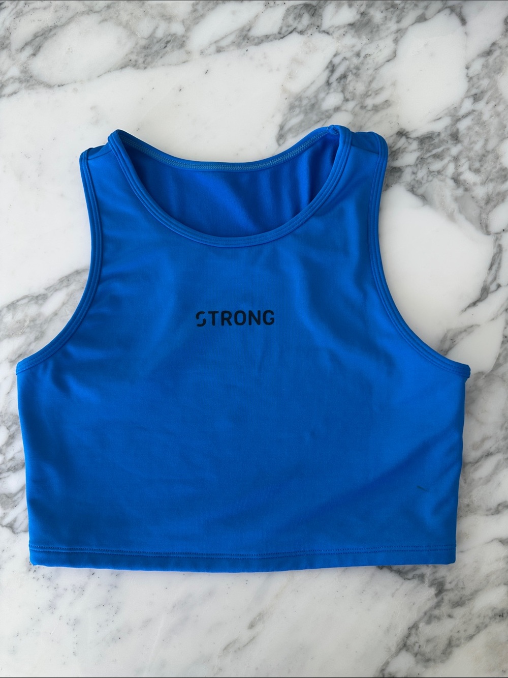 Zumba Strong Royal Blue Racerback Crop Tank Small
